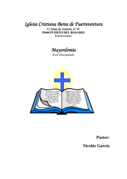 MANUAL DE MAYORDOMIA - Iglesia Cristiana Berea