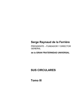 Serge Raynaud de la Ferrière SUS CIRCULARES Tomo III
