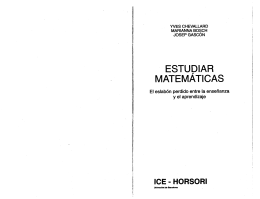 ESTUDIAR MATEMATICAS - Escuela de Matemáticas UIS