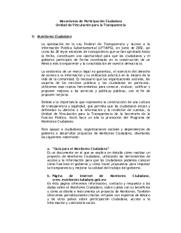 Mecanismos de Participación Ciudadana Unidad de Vinculación