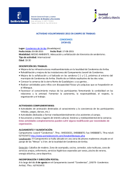 ACTIVIDAD VOLUNTARIADO 2015 EN CAMPO DE TRABAJO