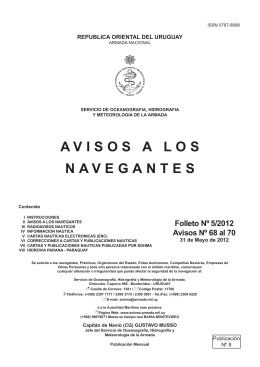 Folleto de Avisos a los Navegantes Nº 5/2012