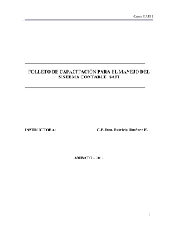 folleto de capacitación para el manejo del sistema contable safi