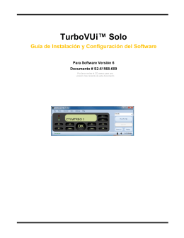 TurboVUi™ Solo Guía de Instalación y Configuración
