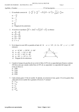 Matemática 2014 Tema 1