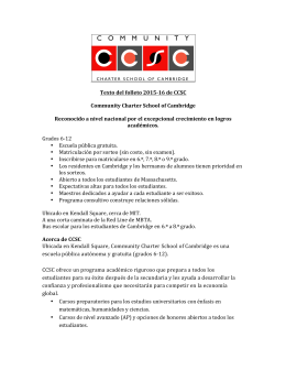 Texto del folleto 2015-‐16 de CCSC Community Charter School of Ca