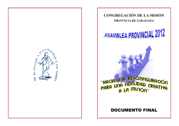 conclusiones apz`12-folleto - Congregación de la Misión, Provincia