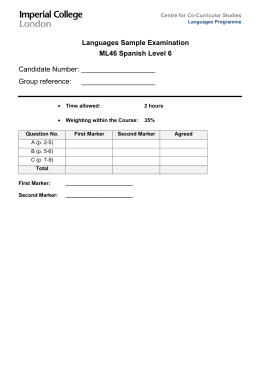 Languages Sample Examination ML46 Spanish Level