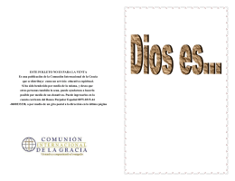 Dios es… ESTE FOLLETO NO ES PARA LA VENTA Es una