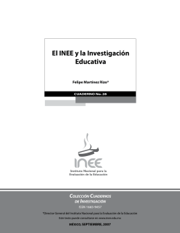 El INEE y la Investigación Educativa