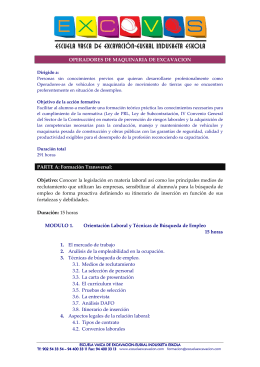 folleto informativo del curso - Escuela Vasca de Excavación / Euskal