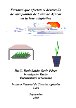Edición del folleto "Aclimatización de vitroplantas" - Inicio