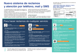 Nuevo sistema de reclamos y atención por teléfono, mail y SMS