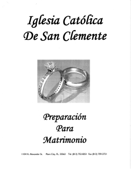 Folleto de requisitos para el Matrimonio