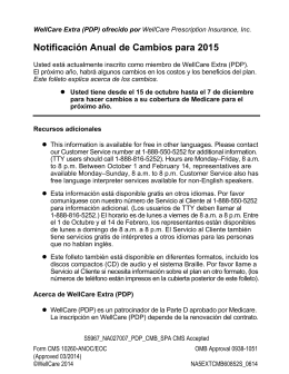 Notificación Anual de Cambios para 2015