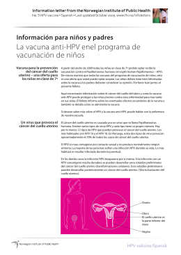 La vacuna anti-HPV enel programa de vacunación de niños