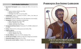 PARROQUIA SAN ISIDRO LABRADOR ~ FIESTAS PATRONALES y