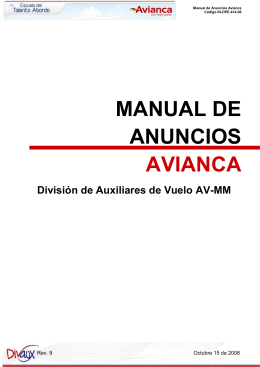 manual de anuncios avianca revisión 0 en plantilla macrobuscador