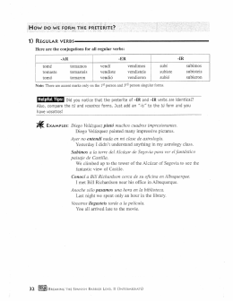 1) REGULAR VERBS