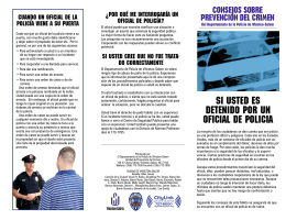 SI USTED ES DETENIDO POR UN OFICIAL DE POLICIA