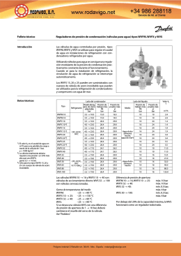 Folleto técnico Reguladores de presión de condensación (válvulas