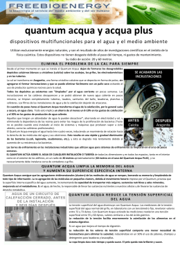 Folleto Quantum Agua - Bio Energia Libre – Quantum Levante España