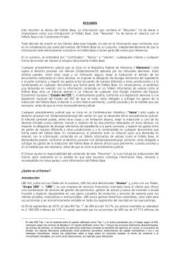 RESUMEN Este resumen se deriva del Folleto - UBS