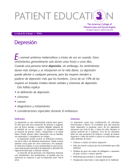 Patient Education Pamphlet, SP106, Depresion