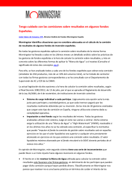 Tenga cuidado con las comisiones sobre resultados en