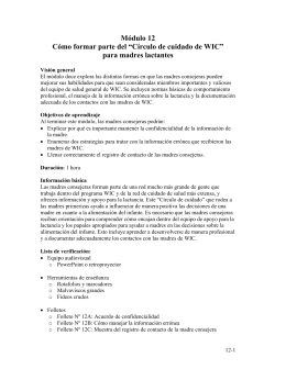 Módulo 12 Cómo formar parte del “Círculo de cuidado de WIC” para