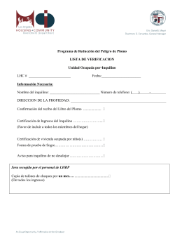 Programa de Reducción del Peligro de Plomo LISTA DE