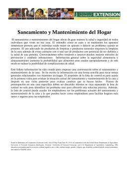 Saneamiento y Mantenimiento del Hogar