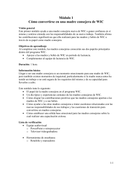 Módulo 1 Cómo convertirse en una madre consejera de WIC