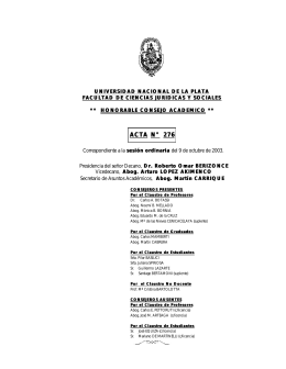 Acta 276 - Facultad de Ciencias Jurídicas y Sociales