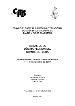 ACTAS DE LA DÉCIMA REUNIÓN DEL COMITÉ DE FLORA