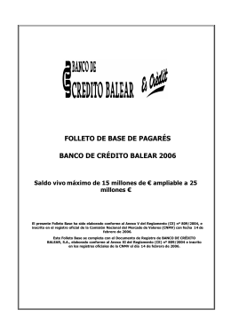 folleto de base de pagarés banco de crédito balear 2006