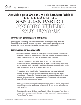 San Juan Pablo II Actividad para Grados 7 y 8