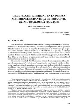 discurso anticlerical en la prensa almeriense durante la guerra civil