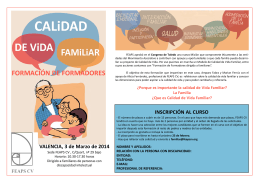 folleto formación CALIDAD VIDA FAMILIAR
