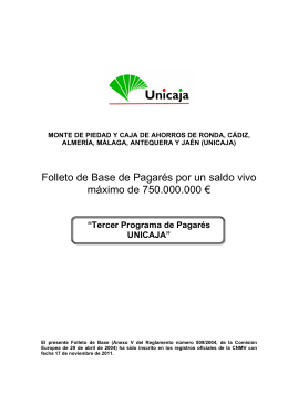 Folleto de Base de Pagarés por un saldo vivo máximo de 750.000