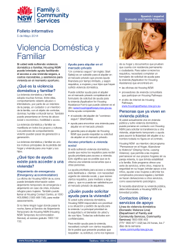 Domestic and Family Violence fact sheet - Spanish