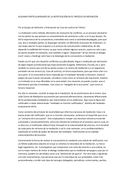 Algunas Particularidades de la notificación en el proceso de