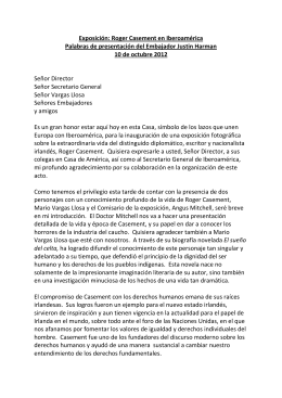 Exposición: Roger Casement en Iberoamérica Palabras de