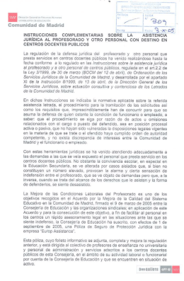 Instrucciones complementarias sobre la asistencia jurídica al