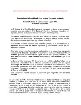 Contenido de Folleto Publicitario/Programa de Semana Cultural