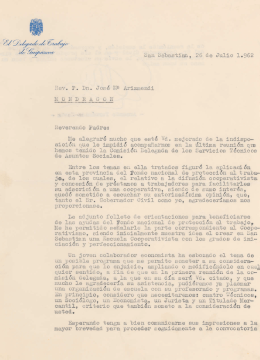 Fondo José María Arizmendiarrieta 88.39.144: Carta de Armando