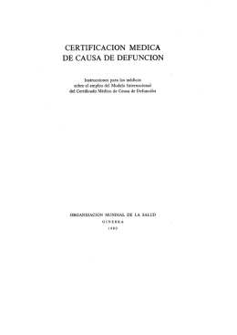 CERTIFICACIÓN MEDICA DE CAUSA DE DEFUNCION
