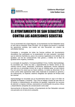 el ayuntamiento de san sebastián, contra las agresiones sexistas