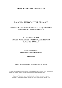 BANCAJA EUROCAPITAL FINANCE