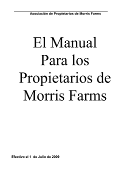 Asociación de Propietarios de Morris Farms Efectivo el 1 de Julio de